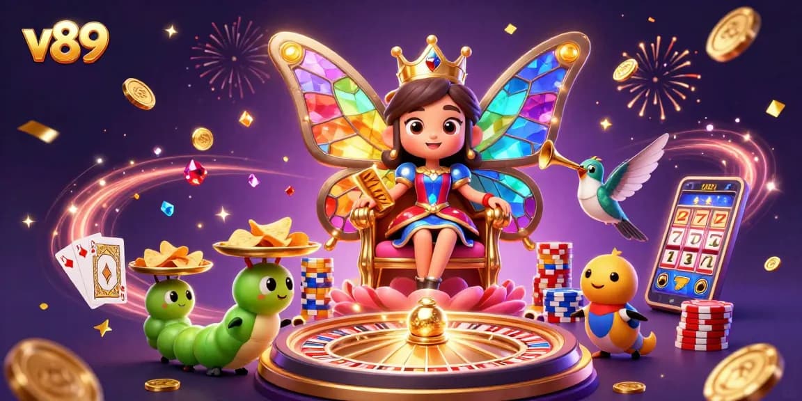 Menangkan chip emas sambil bermain v89 di kasino digital yang megah dan berwarna-warni.