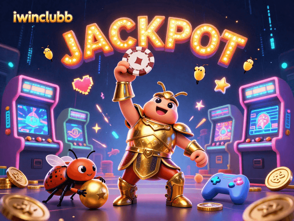 Engage in the excitement at iwinclubb with this vibrant 3D casino illustration showcasing a winning beetle.