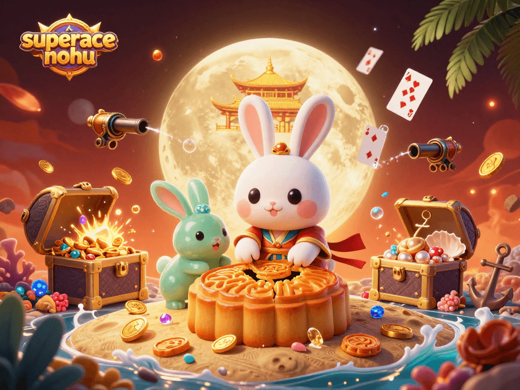Experience winning strategies with superace-nohu in a dynamic casino-themed lunar illustration.