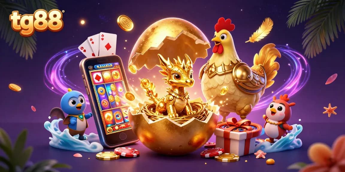 Experience thrilling gaming adventures at tg88 with a golden dragon and poker chips!
