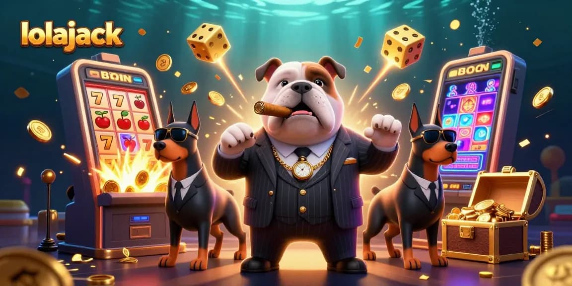 Enhance your gaming with lolajack's immersive 3D casino scene featuring jackpot explosions.