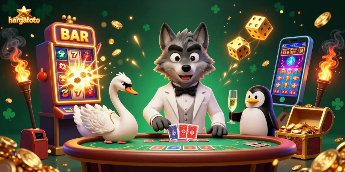Experience the vibrancy of hargatoto as you play slots and baccarat with lively cartoon characters.