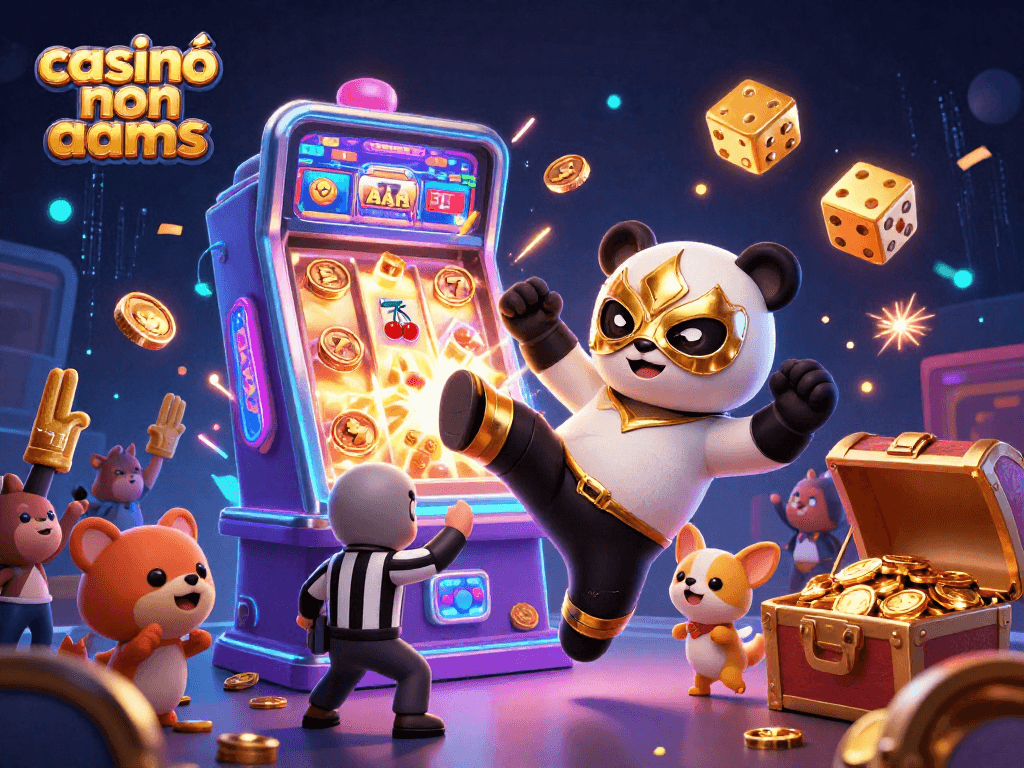 Gioca nei casinò non aams con un panda lottatore e una macchina delle slot esplosiva.