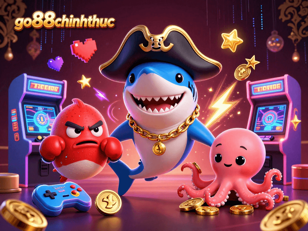 Engage with thrilling gameplay at go88chinhthuc featuring vibrant arcade elements and cartoon characters