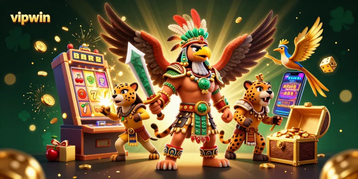 Experience the thrill of vipwin with Aztec warriors amidst a jackpot explosion!