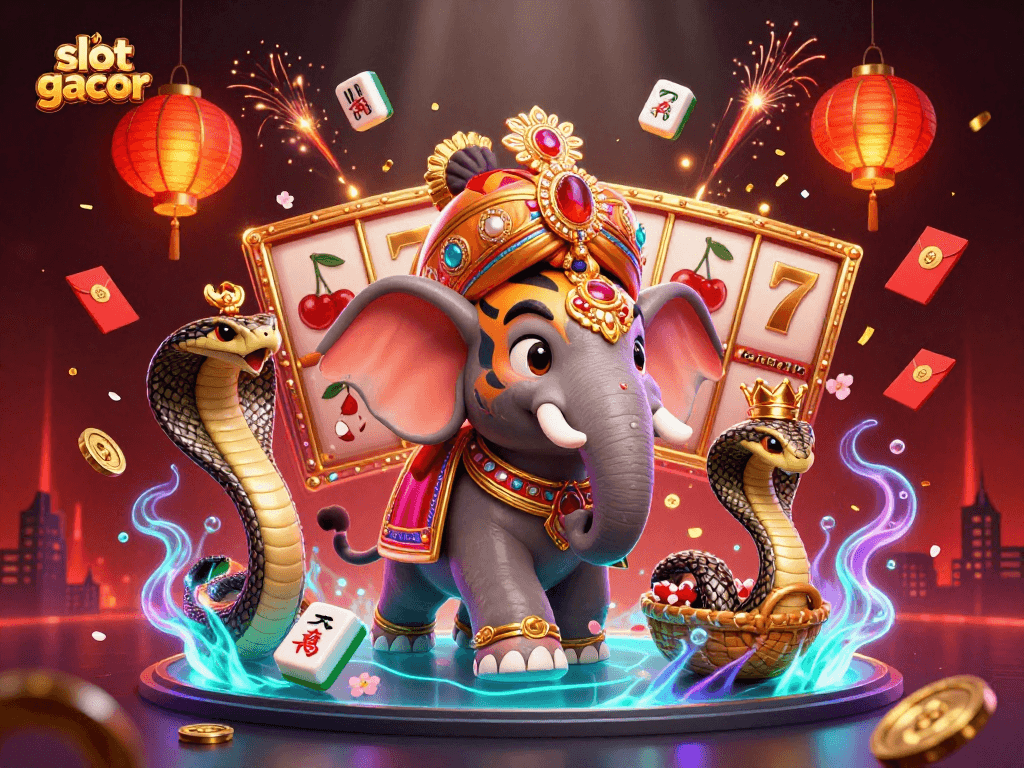 Mainkan slot gacor dengan simbol keberuntungan di latar belakang menarik yang memukau.