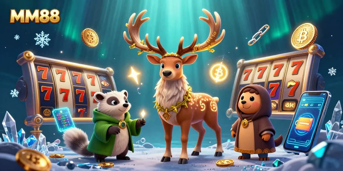 Engage with MM88's vibrant casino atmosphere, featuring dynamic characters and glittering symbols.