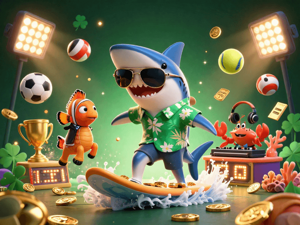 Experience exciting gaming with Kuwin's colorful 3D characters and casino elements, showcasing thrilling action.