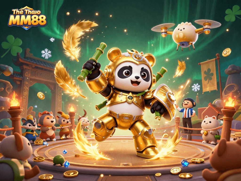 Experience thrilling moments at Thể Thao MM88, showcasing intense mech battles in a vibrant arena.