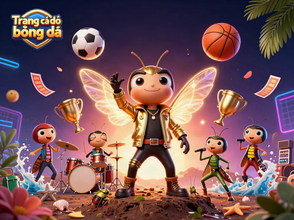 Experience Trang cá độ bóng đá with a lively scene of a rock star and sports betting elements.