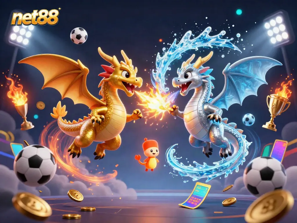 Experience winning action with net88 featuring dynamic dragons, sports elements, and captivating visuals.
