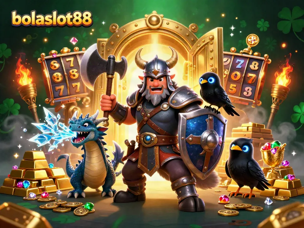 Experience bolaslot88's exciting world of gaming with incredible treasure and mythical creatures in a vibrant 3D scene.