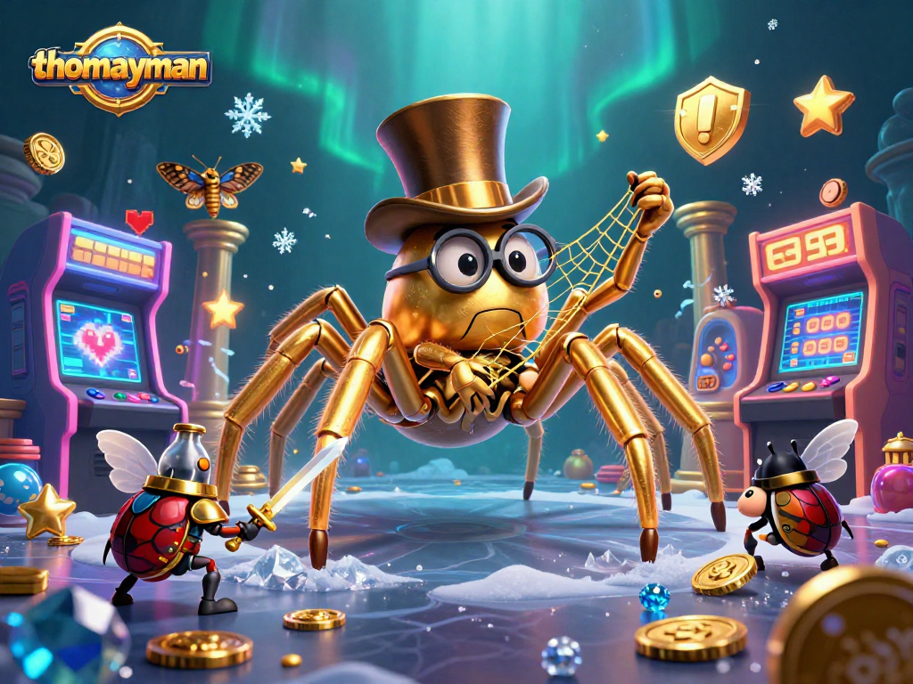 Engage with thomayman’s dynamic casino adventure featuring golden tarantula and beetle knight.