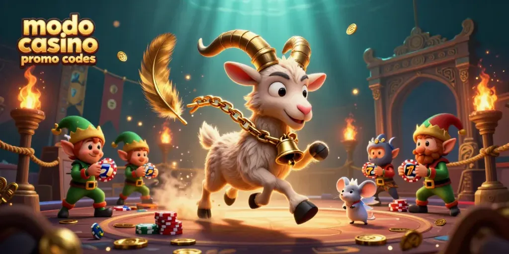 Experience the fun of modo casino promo codes in a dynamic casino illustration with exciting elements.