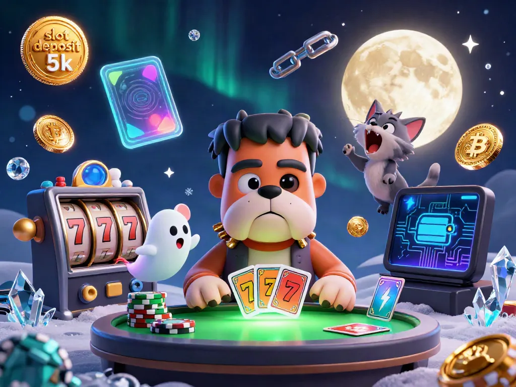 Experience thrilling action at slot deposit 5k with a cartoon bulldog dealer and enchanting characters.