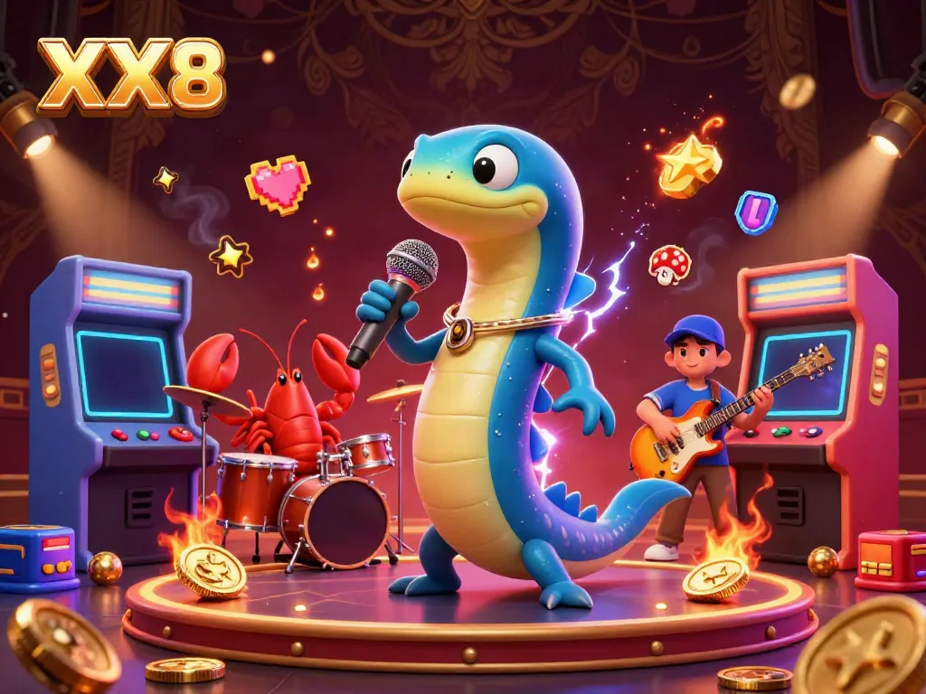 Experience the thrilling world of XX8 in this underwater casino illustration, with dynamic characters and rich game elements.
