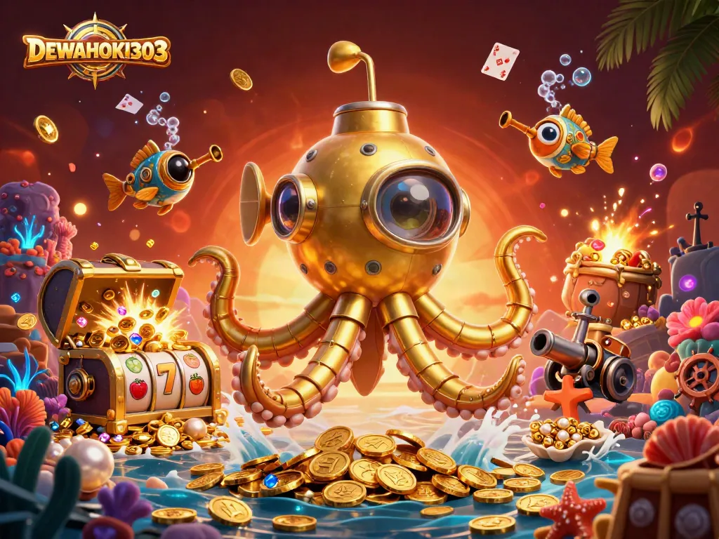 DEWAHOKI303 menghadirkan permainan slot dengan sensasi menang setiap hari, ditampilkan dalam ilustrasi 3D
