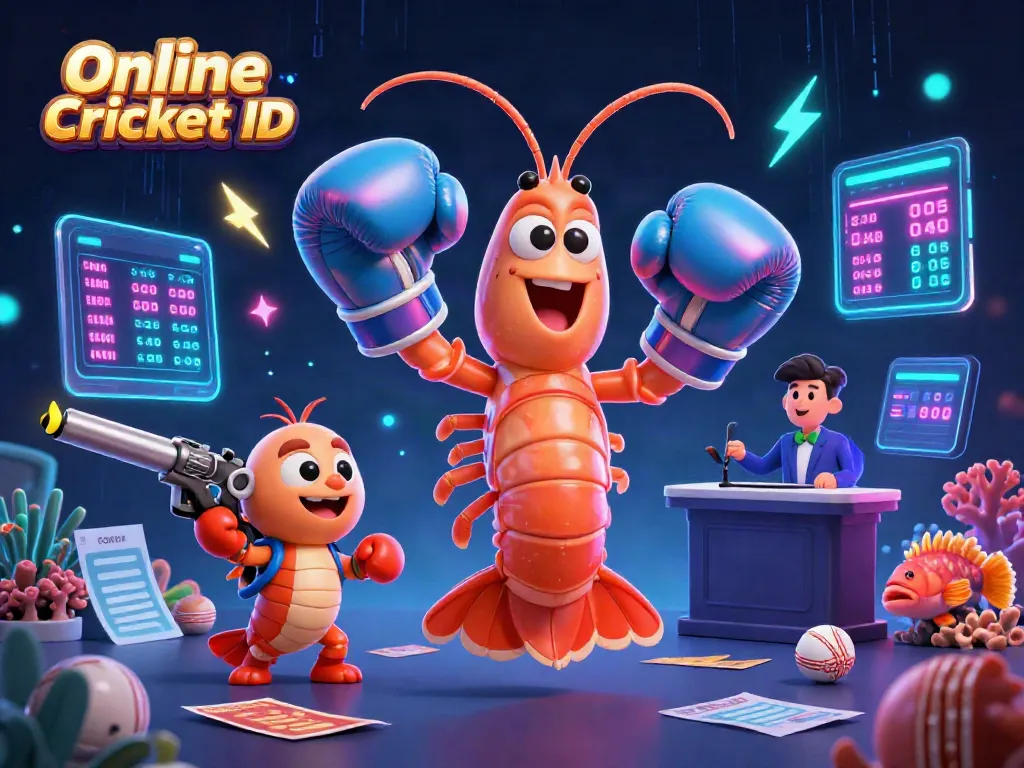 Experience seamless betting with Online Cricket ID as vibrant characters engage in cricket excitement.