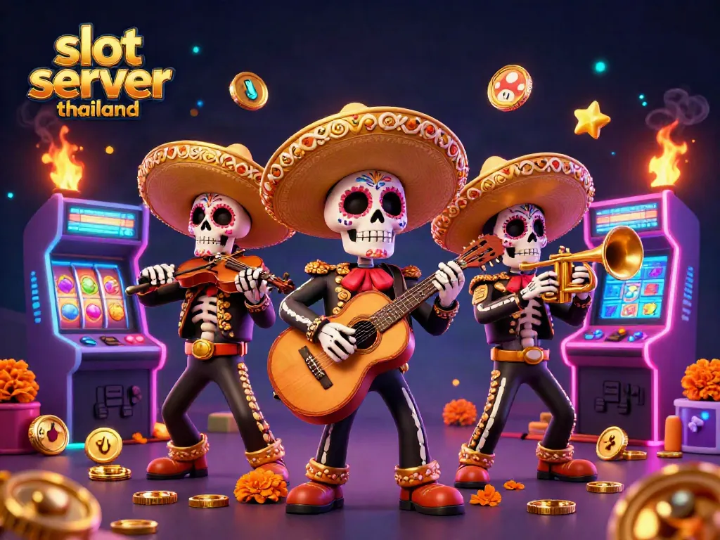 Experience the excitement of slot server thailand with vibrant, colorful casino-themed characters and game elements.