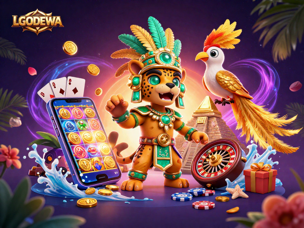 Engage with LGODEWA and immerse in slots with vibrant visuals and golden elements.