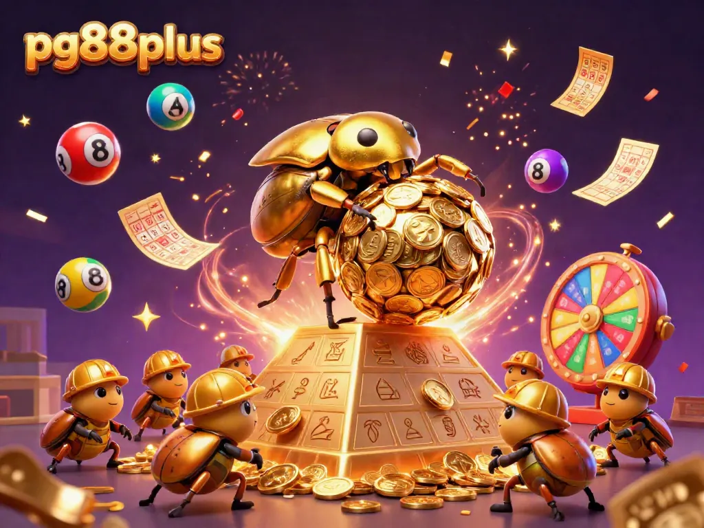 Experience thrilling jackpots with pg88plus as the vibrant casino-themed illustration showcases excitement and golden rewards.