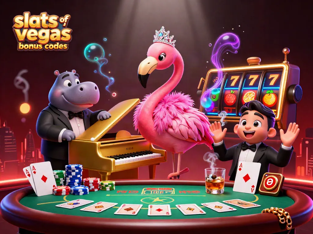 Engage with slots of vegas bonus codes in this vibrant casino scene showcasing exciting gaming elements.