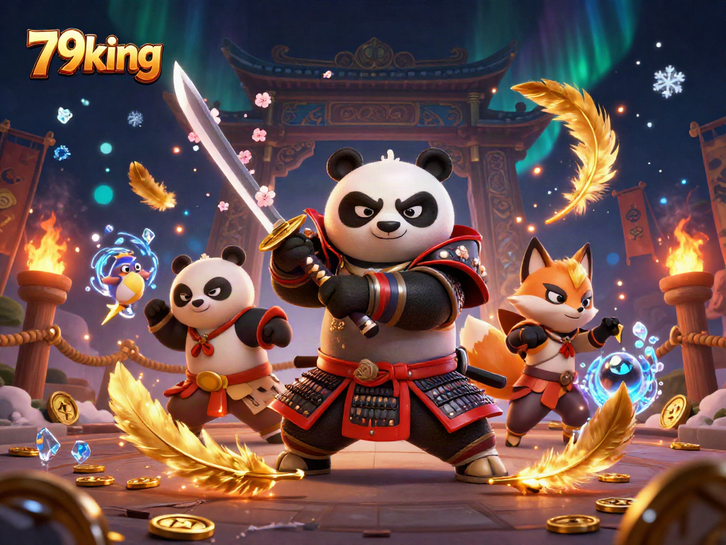 Experience thrilling gameplay at 79king as samurai pandal, ninja fox, and spirit tanuki elevate the casino atmosphere.
