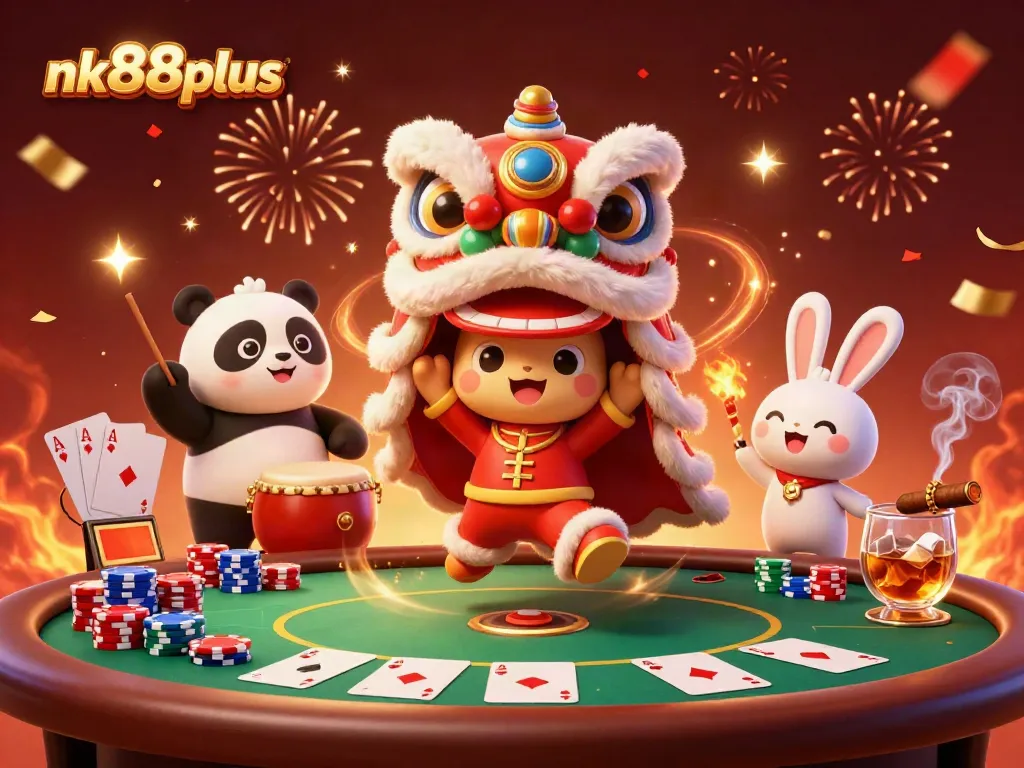Experience a vibrant scene featuring nk88plus with dynamic characters and engaging casino elements.