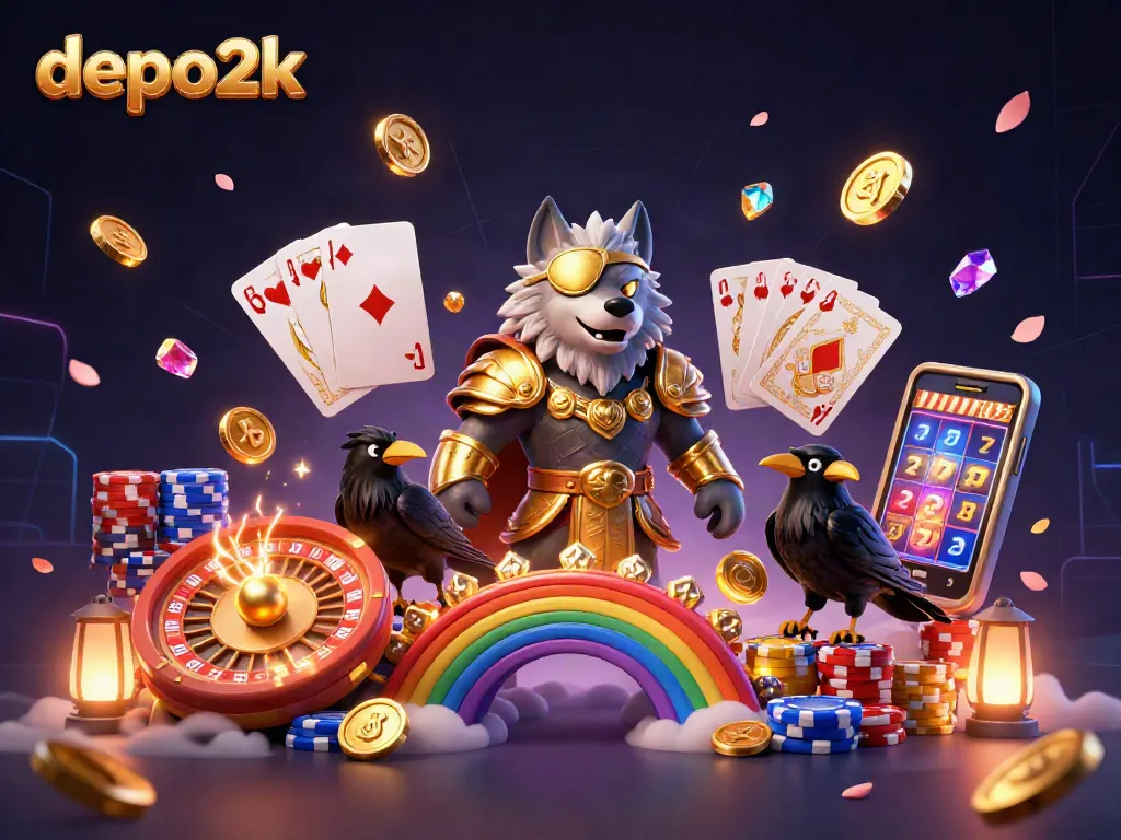 Play slots with depo2k for massive wins, featuring Odin and his raven warriors.