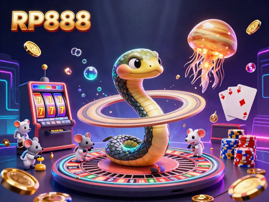Spin and win with RP888's vibrant cosmic gaming scene, featuring slots and playful cosmic characters.