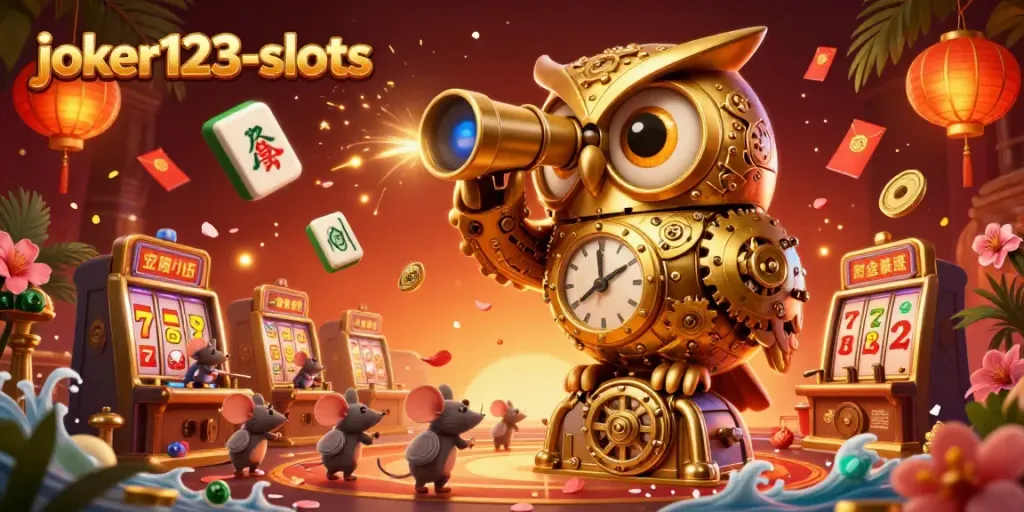 ภาพการเล่นเกมคาสิโนออนไลน์ joker123-slots ที่มาพร้อมกับบรรยากาศเต็มไปด้วยความสนุกสนานและโชคลาภ