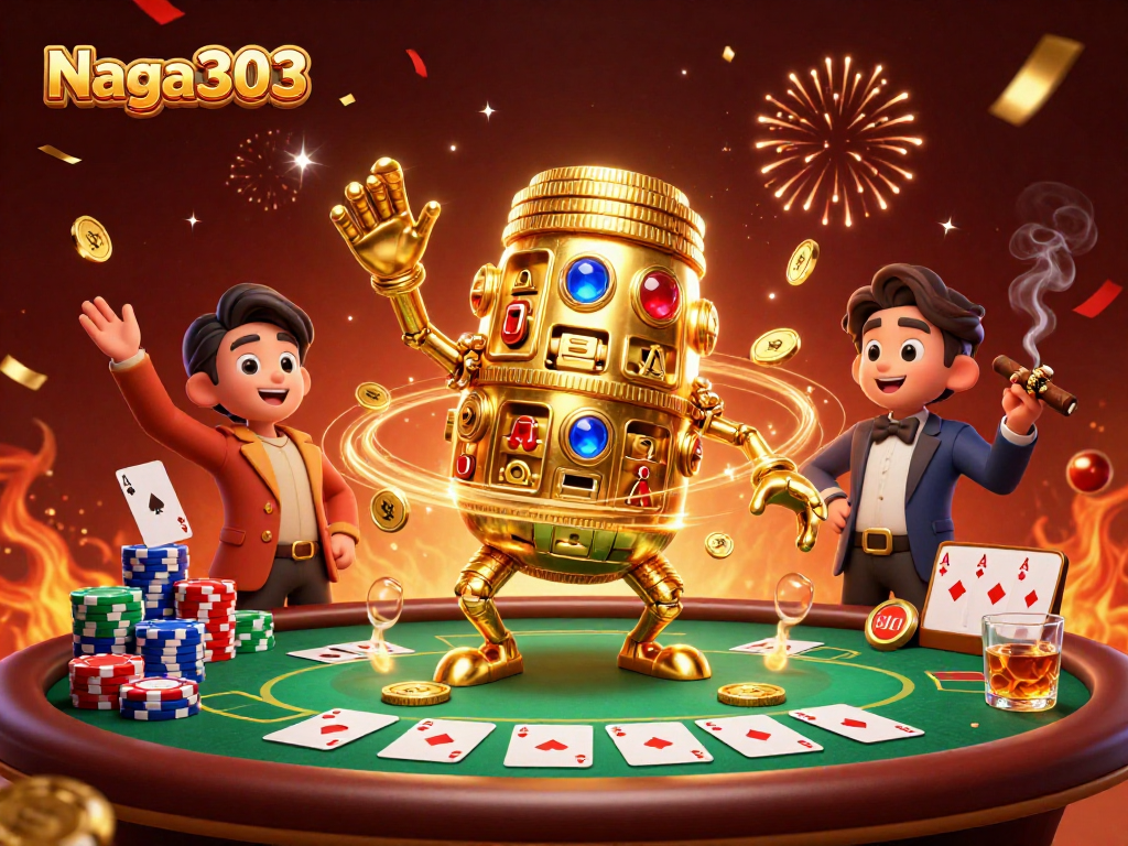 Naga303 menghadirkan keberuntungan dengan golem emas, poker mewah, dan suasana meriah.