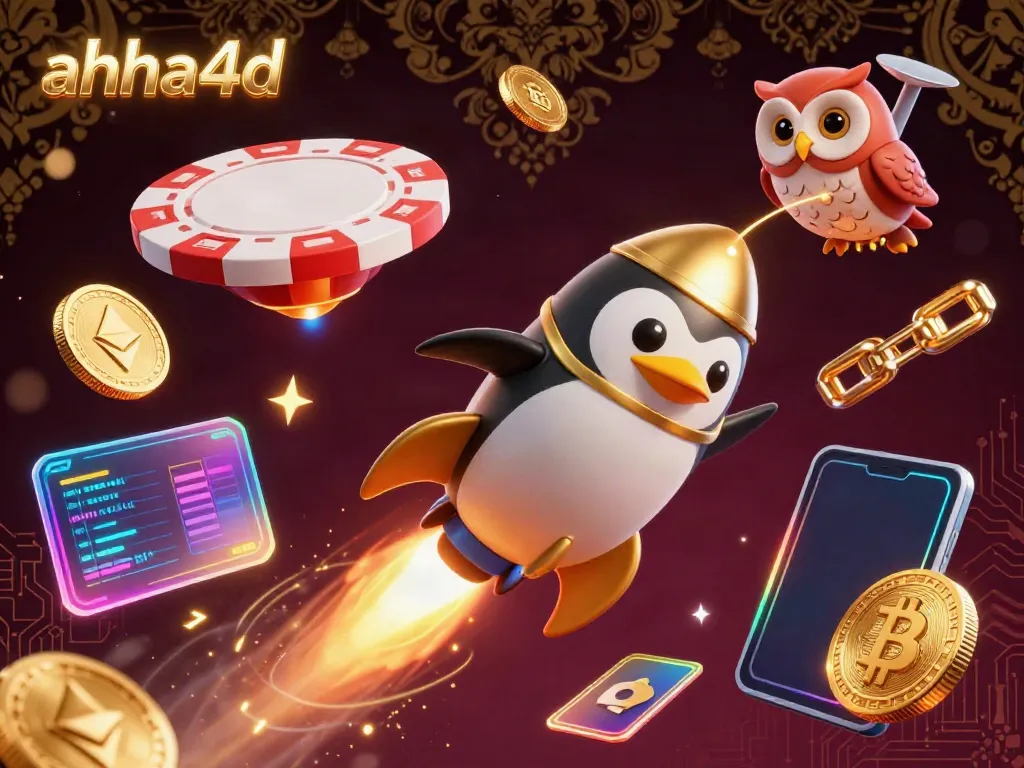 Win with ahha4d as the golden penguin blasts towards an exciting casino adventure!