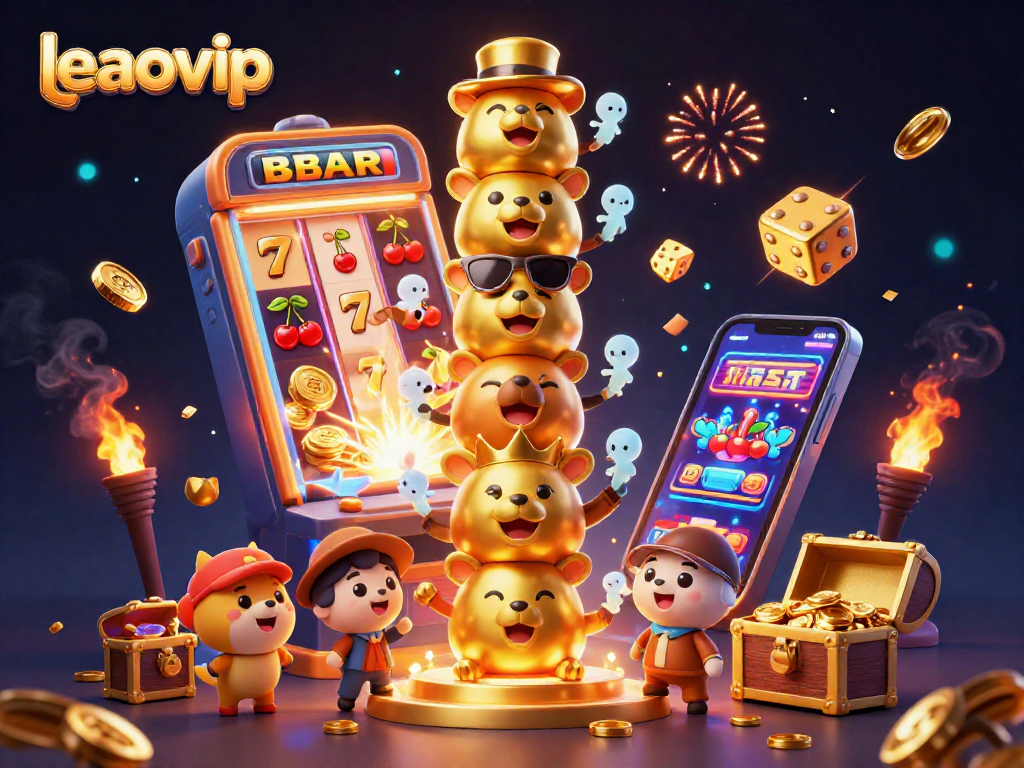Engage with leaovip's vibrant casino world, featuring a golden totem and dynamic jackpot elements.
