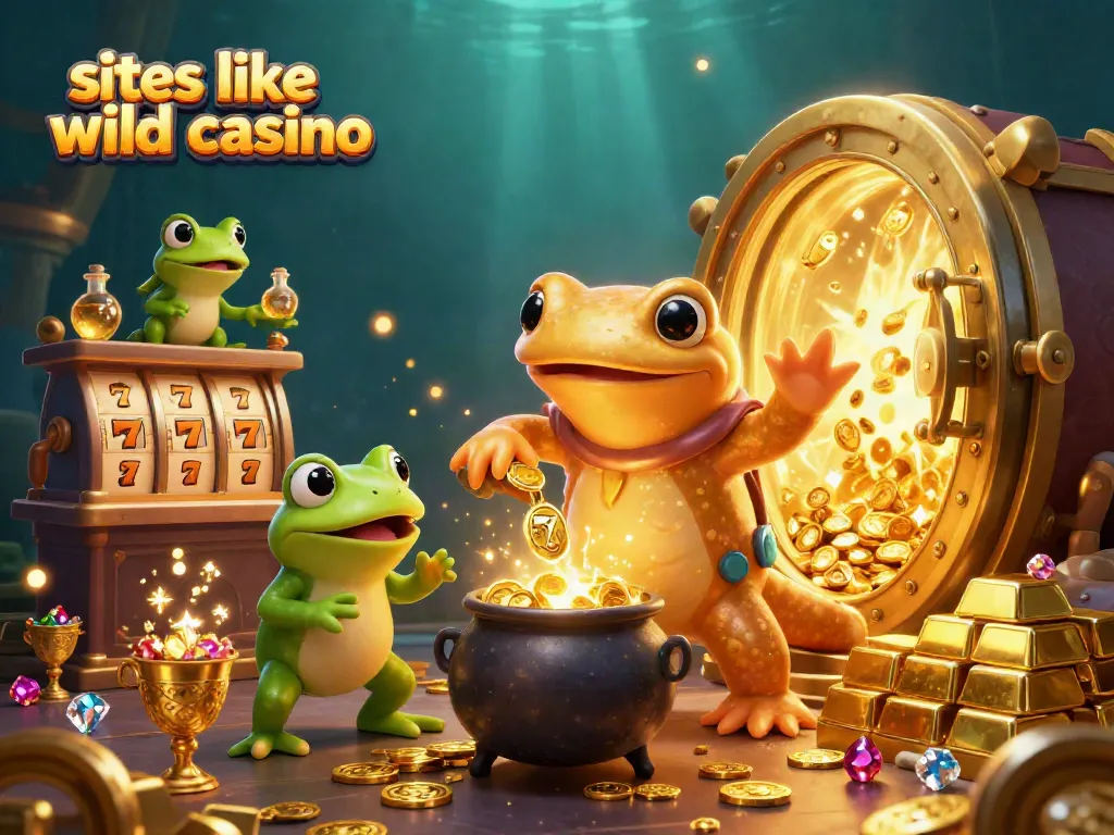 Experience top alternatives to sites like Wild Casino in a vibrant 3D gaming scene.