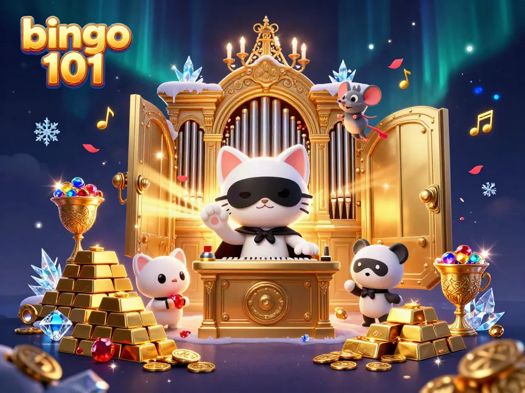 Raih kesenangan di bingo 101 dengan kucing kartun yang misterius dan nugget emas.
