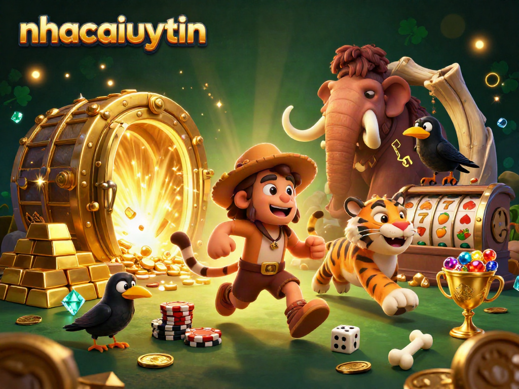 Engage with nhacaiuytin's vibrant casino scene featuring slots and treasures.