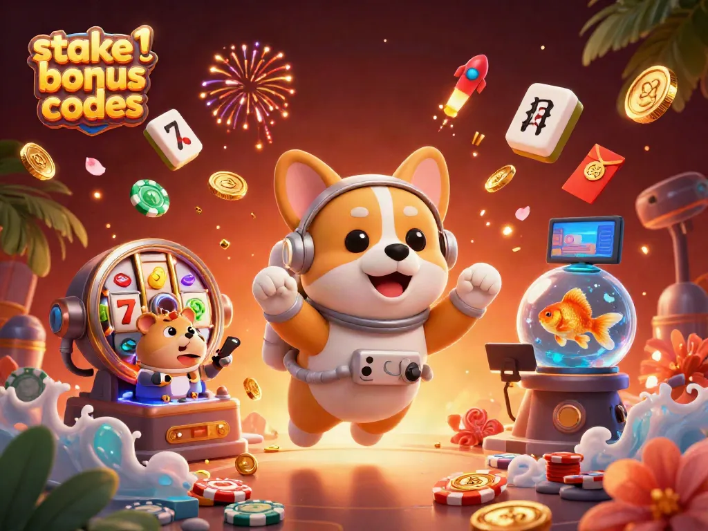 Experience the thrill of stake us bonus codes in a lively casino scene with playful characters.
