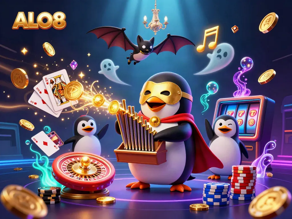 Experience thrilling gameplay with the ALO8 online casino featuring a vibrant 3D digital illustration.