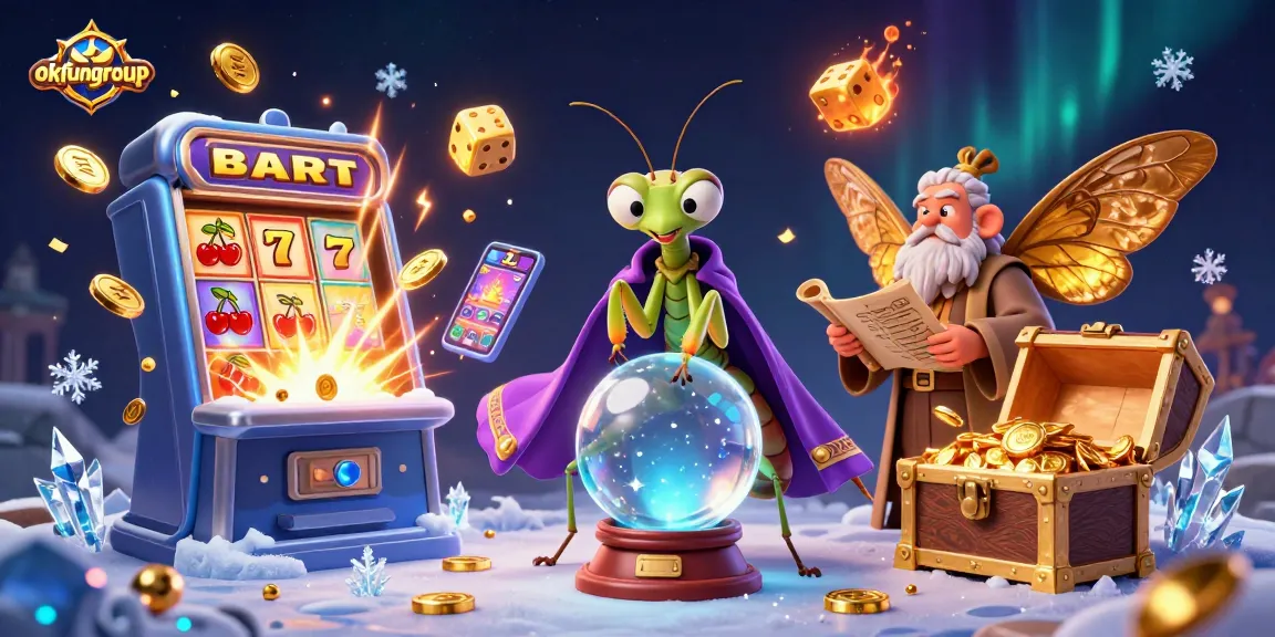 Experience big wins at okfungroup with a dynamic 3D casino scene filled with slots and fortune-telling elements.