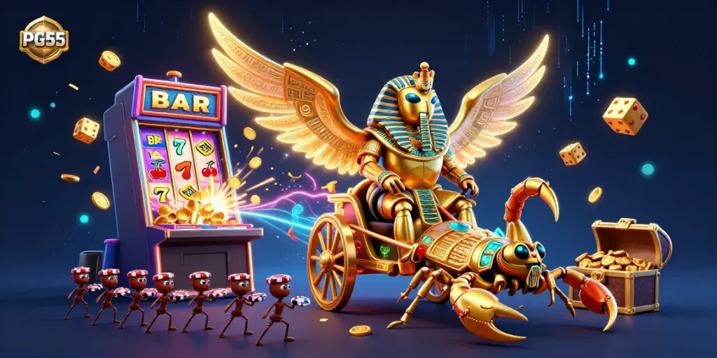 Experience the thrill of PG55 with dynamic casino elements and a vibrant game atmosphere.