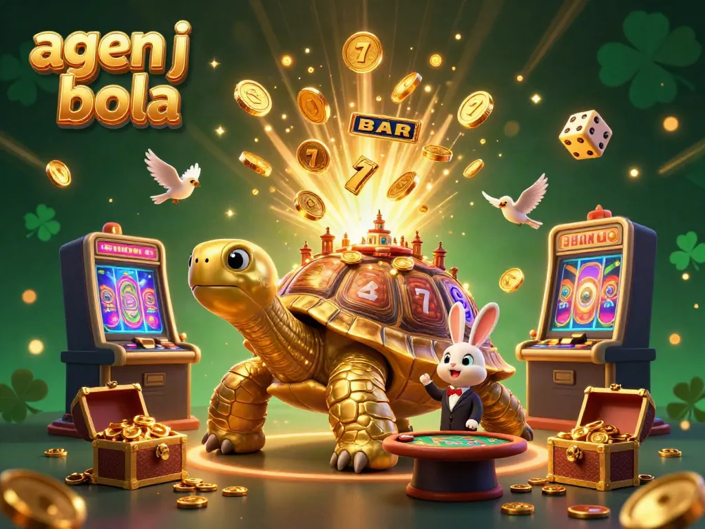 Experience thrilling agen judi bola action with a vibrant display of lively characters and dynamic slot machine scene.
