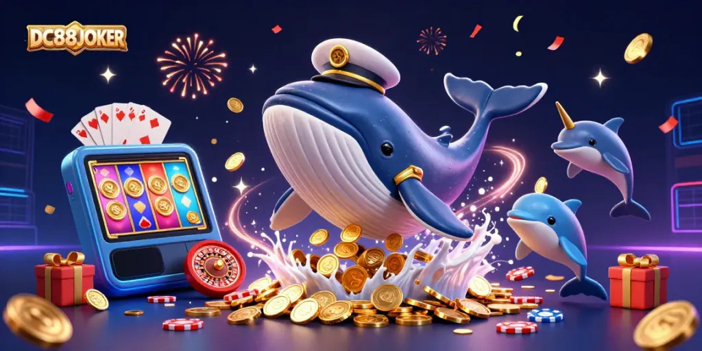 Experience the excitement of DC88JOKER with a vibrant casino scene featuring playful characters and gaming elements