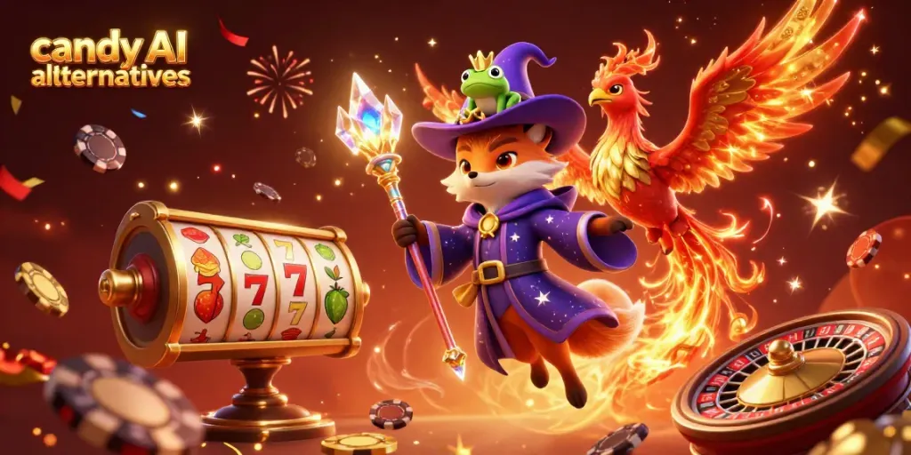 Experience thrilling gameplay with candy AI alternatives through magical 3D casino action.