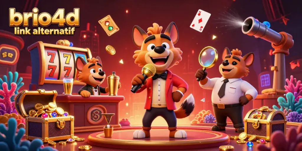 Engage with the vibrant atmosphere of the casino in this illustration featuring the brio4d link alternatif brand.