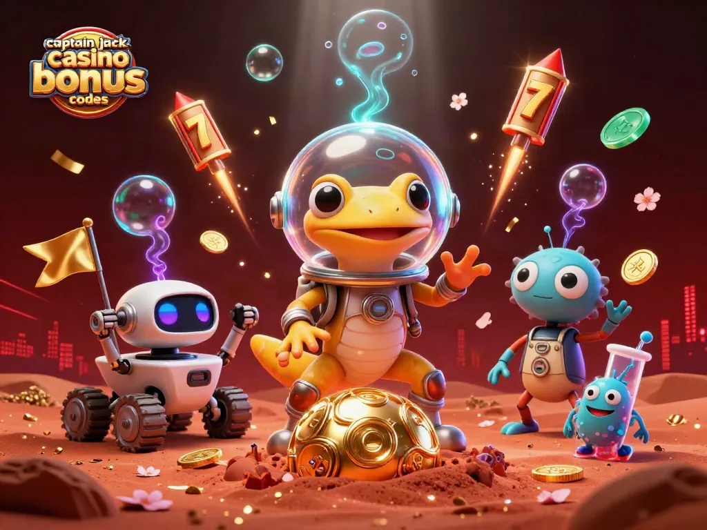 Play winning games with captain jack casino bonus codes in a vibrant 3D casino scene.