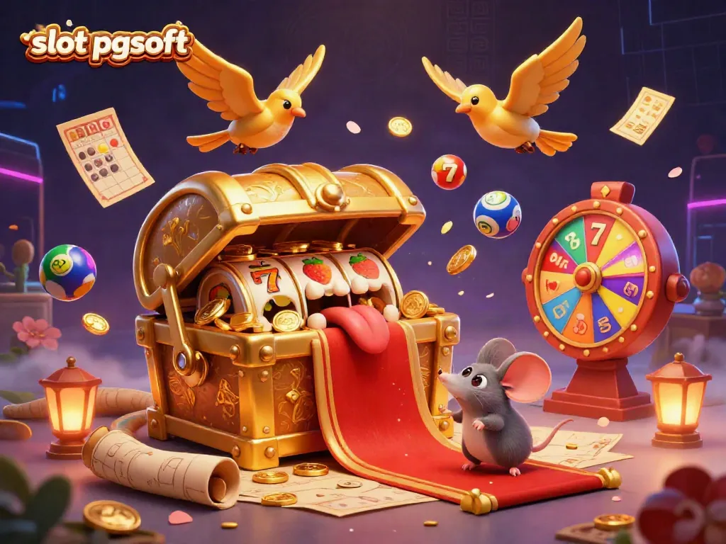 Engage with thrilling slot pgsoft adventures featuring a treasure chest and dynamic game elements.